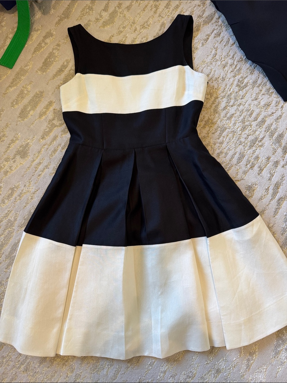 Classic Black and White Pleated women’s dress